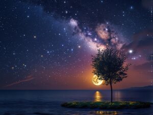 iMinde astrology journaling under night sky